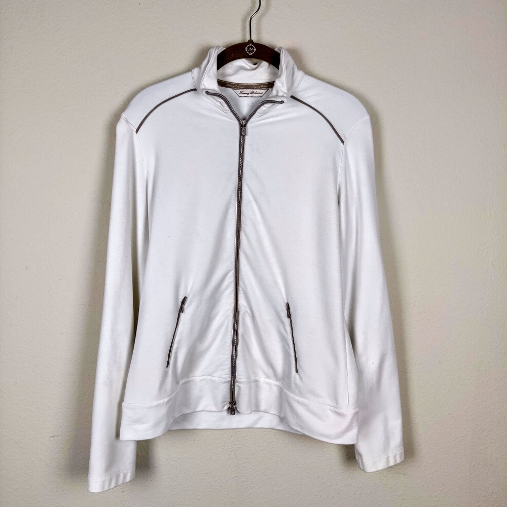 Tommy Bahama White Full Zip Light Jacket